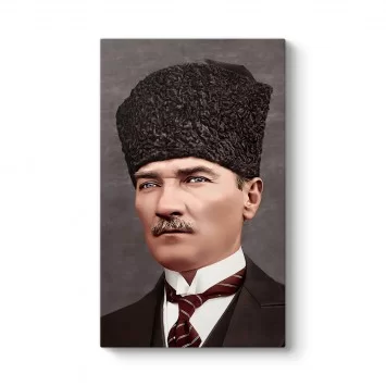 Atatürk Renkli Kalpaklı Portre Tablosu