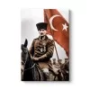 Atatürk Türk Bayrağıyla At Üstünde Tablosu