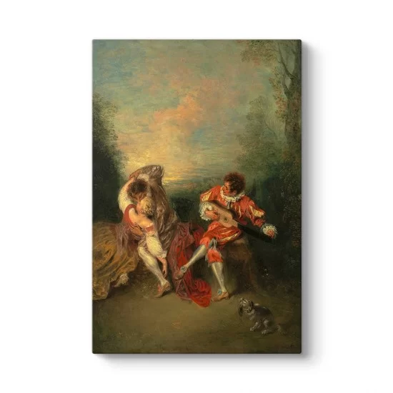 Antoine Watteau - La Surprise Tablosu