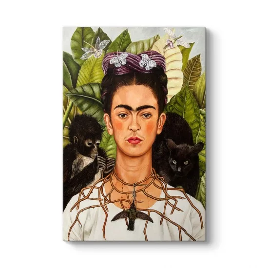 Frida Kahlo - Dikenli Kolye İle Otoportre Tablosu