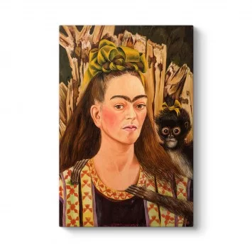 Frida Kahlo - Maymun ile Otoportre Tablosu