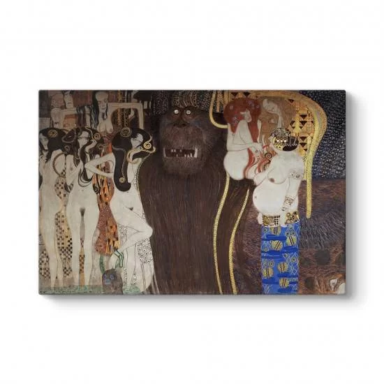 Gustav Klimt - Beethoven Frizi Düşman Güçler Tablosu
