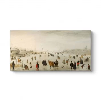 Hendrick Avercamp - A Scene on the Ice Tablosu