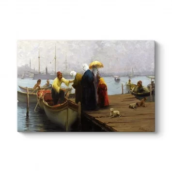 Fausto Zonaro - Women Boarding Tablosu