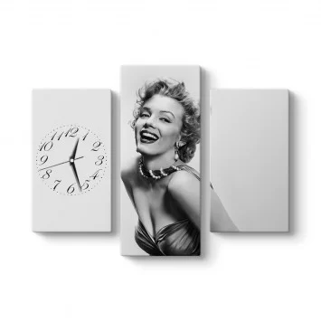 Marilyn Monroe 3 Parçalı Tablo Saat