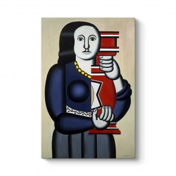 Fernand Leger - Woman Holding Tablosu