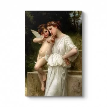 William Adolphe Bouguereau - Love's Scerets Tablosu