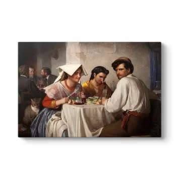 Carl Bloch - In a Roman Osteria Tablosu