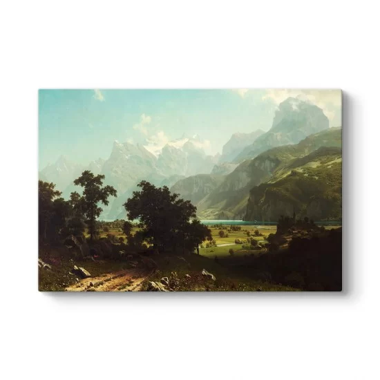 Albert Bierstadt - Lake Lucerne Tablosu