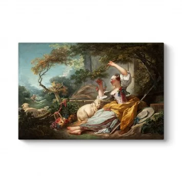 Jean Honore Fragonard - The Shepherdess Tablosu